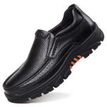 100% ehtsast nahast kingad Meeste jalavarjud Pehmest lehmanahast &auml;rijalatsid Paksu tallaga Meeste vabaajajalatsid Slip-on 38 must