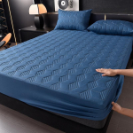 1 tk Veekindel Madratsikaitse Kate &Uuml;hev&auml;rviline Tepitud Geomeetrilise &Otilde;mblusmustriga Paksendatud Vastupidav Kangas Kodu & &Uuml;hiselamu jaoks, Sile Tekstuur 90x200x30cm(only sheet)