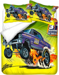 Multikate Monster Trucki Tekikoti Komplektid, Pehme Mugav Hingav Voodipesu Komplekt Padjap&uuml;&uuml;ridega T&otilde;mblukuga Lastele Poistele T&uuml;drukutele 90x200cm