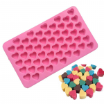 Mini-s&uuml;damevormi silikoonist j&auml;&auml;kuubikukandik isetehtud &scaron;okolaadist fondantvormi 3D-k&uuml;psetis