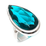 Natural Indicolite Tourmaline 925 Sterling Silver Jewelry Ring Size 6 v1l10