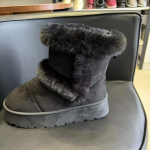 2024 Uued Naiste Kingad Keskmise S&auml;&auml;rega Naiste Saapad Mood Sisselibistatavad Igap&auml;evasaapad Naiste Talvised &Uuml;leskeeratud &Auml;&auml;rega L&uuml;hikese Pl&uuml;&uuml;siga Lumesaapad 40 must