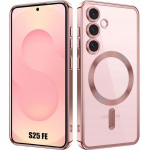 Coque de T&eacute;l&eacute;phone - BOOLING - Samsung Galaxy S25 FE - avec Anneau Magn&eacute;tique Film Cam&eacute;ra - Rose roosa