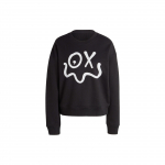 Adidas Originals Kolmeleheline X Andr&eacute; Saraiva Graafilise Prindiga Meeskonna Kaelusega Pusa Naiste Topid Must HY4267 XXS