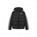 Adidas Moodne Mugav Pehme Kapuutsiga Triibuline Puhverjakk Meeste &Uuml;ler&otilde;ivad Must JN7478 3XL