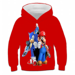 S&uuml;gis 3D Sonic the Hedgehog tr&uuml;kiga kapuutsiga dressipluusid moekad vabaaja spordi pikkade varrukatega laste poiste kapuutsiga dressipluusid 130