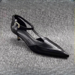 Moodsad terava ninaga naiste keskmise kontsaga kingad Disaineri madalad elegantsed kontsaga sandaalid 2025 Trendikad pumbad Peokingad Kleidi kingad Mujer Zapatillas 34 must