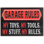 Minu garaaž Minu reeglid Metallist sildid Vintage plakatid Taldriku seinakaunistus garaaži remondit&ouml;&ouml;kojale Baarid Kohvikud Klubid Pubid Retrokaunistus 20x30cm