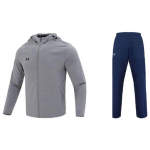 Under Armour &Uuml;hev&auml;rviline Kapuutsiga T&otilde;mblukuga Jakk ja Pikad P&uuml;ksid Vabaaja Spordikomplekt Meeste komplektid 23600303-014+21500737-408 M