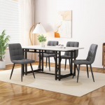 S&ouml;&ouml;gilaud - MUVOE - 120x70cm - Must metall - 6 kohta - Ristk&uuml;likukujuline must