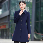 Troman Women's Mid-Length Wool Blend Professional Coat S