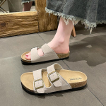 Naiste sussid Korgist sisetald Rannasandaalid V&auml;lisjalatsid Seemisnahast klotsid Sandaalid Reguleeritava pandlaga Meeste sandaalid 36 hall v&auml;rv