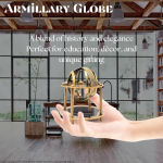 Messingist Armillaarsf&auml;&auml;r Antiikviimistlusega Merenduslik Gloobus Meres&otilde;idu Lauadekoor M aero