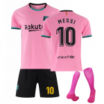 Klassikaline 20/21 Messi Barcelona Jerseys laste jalgpallitreeningkost&uuml;&uuml;mi komplekt 26 roosa