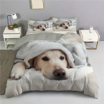 Armas Lemmikloom Labrador 3D Prindiga Voodipesukomplekt Lastele Teismelistele T&auml;iskasvanutele Armas Loom Tekikott Pehme Mugav Kodu Pol&uuml;ester Tekikott 135x200cm 2pcs