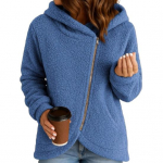 Naiste fliisjakk kaldus lukuga pikkade varrukatega &scaron;erpa mantel udune kapuutsiga jope taskutega s&uuml;gis-talvine pealisr&otilde;ivas M