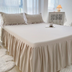1 tk &uuml;hev&auml;rviline voodiseelik pitsiga, igal aastaajal volangidega voodikate Queen/king roupa de cama(Ilma padjap&uuml;&uuml;rita) 150x200x45cm 1pc gray