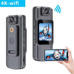 Minikaamera HD IPS-ekraaniga 180 P&ouml;&ouml;ratava objektiivi ja tagaklambriga Full HD politsei korpusega kantud kaamera, taskukorpuse kaameraga kaamera WiFi Mini Cam