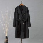 Uus kahepoolne villane mantel keskmise pikkusega Korea stiilis lahtine vaba vabaaja villane mantel M