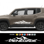 Autoukse k&uuml;ljekleebised Jeep Renegade'ile Graafilised M&auml;estiku stiilis Autokere Vin&uuml;&uuml;ldekoratsioonid Kleebised Tuuningutarvikud Glossy Red