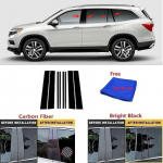 For Honda Pilot 2016-2022 Stiilitarvikud Poleeritud sammaspostid akna trimmikatte BC veerg bright black