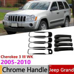 Jeep Grand Cherokee 3 III WK 2005~ 2010 l&auml;ikivmust s&uuml;sinikust uksek&auml;epideme katte auto v&auml;liskujunduse autotarvikud jaoks 4HandleBowl 1keyhole