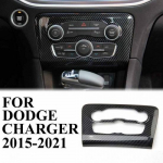 Carbon Fiber style inner Central Control A/C Panel Cover Trim For Dodge Charger