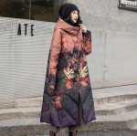 Pikk sulejope Talvine naisteprindiga valge Duck Down naiste uus kapuutsiga jope L