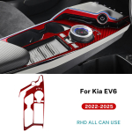 Kia EV6 GT EV  2024 2025 jaoks Ehtne pehme s&uuml;sinikkiust kleebis LHD RHD Auto k&auml;igukasti paneeli siseviimistluse tarvikud For RHD Red Carbon gray