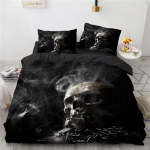 Die Skull Flame Skulls Voodipesu Komplekt Magamistoa jaoks Pehme Kaasaegne Voodikate Mugav Laste Tekikott Tekikate Ja Padjap&uuml;&uuml;r US Full 200x230cm