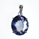 Naturaalse v&auml;rvimuutusega Alex 32,70 ct SERTIFITSEERITUD 925 Sterling H&otilde;bedast Ovaalne Ripats MY.PDS-334-NS 18.5 mm Approx.