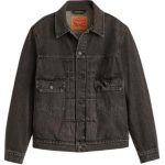 Levis &uuml;hev&auml;rviline &uuml;he n&ouml;&ouml;pidega taskuga pikkade varrukatega lai teksajakk meestele jakid Must A7632-0002 L