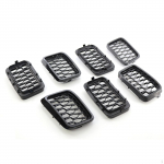 7 68317863AA Protective Front Grill Inserts Honeycomb Mesh Easy to Install Direct Replaces Spare Gloss Black