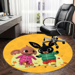 Bing J&auml;nes, S&uuml;gisene Seiklus Tooli alusmatt &Uuml;mmargune vaip Kontori vaip, Masinpestav, Libisemisvastane, Sobib elutubadesse, Magamistubadesse 120cm white
