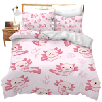Multikas Axolotl Tekikott Kawaii Axolotl Voodipesu Komplekt Mereloomade Tekikoti Kate Poistele T&uuml;drukutele Mereline Elu Voodikatte Kate AU Single(140*210cm)3pcs