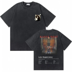 R&auml;ppar Kanye Westi l&otilde;pukaru graafikaga pestud vintage t-s&auml;rgid meestele naistele puuvillased t-s&auml;rgid hip-hop top moodne suur t-s&auml;rk S