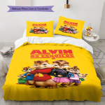 Alvin ja Chipmunks Muster Voodipesu, Tekikomplekt Tekikott Padjap&uuml;&uuml;r Kodu S&uuml;nnip&auml;evakingitus (1 * tekikott + 2 * padjap&uuml;&uuml;ri, ilma s&uuml;damikuta) 135x200cm yellow