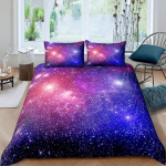 Galaxy tekikottide komplekt 3D prinditud kosmoseteemaline voodipesukomplekt poisslapsele Galaxy Series Universe mustriga pol&uuml;estrist tekikott t&uuml;drukule AU Double(180x210cm) puhas