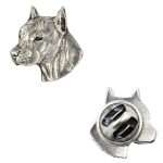American Staffordshire Terrier, Amstaff I - Silver-plated dog brooch, elegant pin, jacket lapel decoration by Art-Dog brand