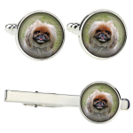 Pekingese, Pekinese, Peke - cufflinks and tie with your photo, a suit decoration, men's jewelry from the Art-Dog brand.