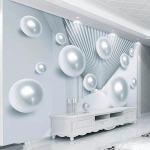 Moodne Moedetapeet 3D Stereo Ruumipall Foto Seinapaberid Elutuba Teleri Diivani Taustaseina Muraaldekoratsioon 200 cm(W) x 140 cm(H)