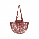 Longchamp Le Pliage Filet Kootud &Otilde;&otilde;nesdisainiga Kangast V&otilde;rkkott T&otilde;mblukuga Crossbody &Otilde;lakott Suur Naiste kotid Kastanipruun 10121HVH204 Basic Set (Bag)