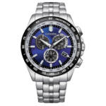 CITIZEN Eco Drive 100m Veekindel P&auml;ikesetoitega Liikumine Roostevabast Terasest Rihmaga K&auml;ekell 43mm Meeste Kellad CB5874-81L Blue Dial gray