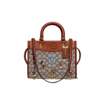 Coach X Disney koost&ouml;&ouml; Rogue 25 Klassikaline Mickey ja s&otilde;brad prindiga T&otilde;mblukuga L&otilde;uend ja nahast K&auml;sikott Crossbody &Otilde;lakott Keskmine C8553-B4TJ2 Basic Set (Bag+Dust Bag)