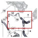 A11539845352 A11537645832 Mootori N18 Turbo jahutusvedeliku voolik 11539845352 11537645832 BMW MINI R55 R56 R57 R58 R59 R60 R61 jaoks