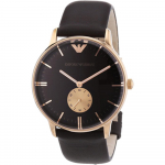 Emporio Armani Gianni Suur Must Pruun Nahast Meeste Kvartsikell AR0383 must