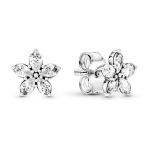 Pandora S&auml;riseva lumehelbe disain 925 H&otilde;be Kuupmeetriline Tsirkooniumoks&uuml;&uuml;d Klipiga k&otilde;rvar&otilde;ngad Naiste k&otilde;rvar&otilde;ngad 299239C01 Box,Engraved Halo