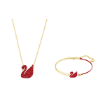 Swarovski Ikooniline Luik Kullatud Ripats Kaelakee K&auml;ev&otilde;ru Komplekt Punane Naiste kaelakee, k&auml;ev&otilde;ru 5468352 Box (Random Color)