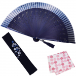 Stiilne &auml;ripuhumispuhuri komplekt puhurikarbi ja taskur&auml;tikuga Sakura Mai [Osaka Choseido] Naistele - (Merev&auml;gi) tumesinine