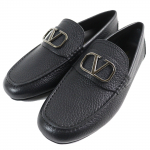 Valentino Garavani kingad V Logo Metall Nahk Mokassiinid 42.5 UY2S0C32 Kasutatud